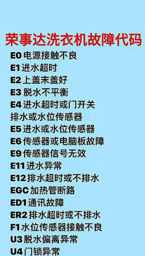 美的洗衣机显示e8故障码，这到底意味着什么？